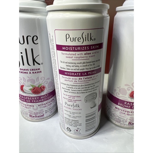 Pure Silk Raspberry Mist Shaving Cream 3 Pack - Picture 2 of 5